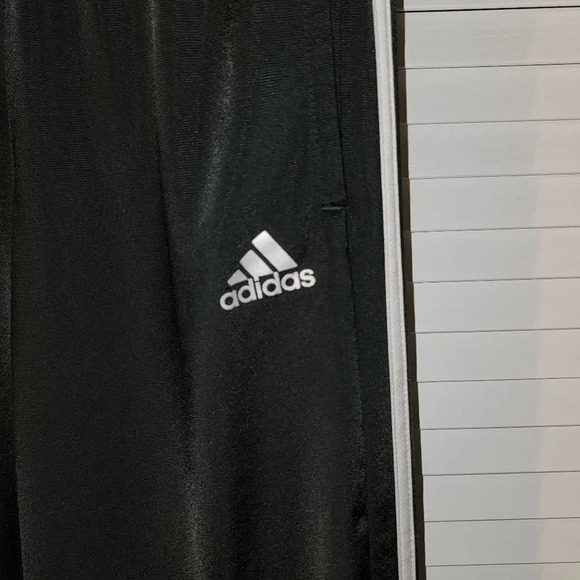 Adidas Mens Black Triple Stripe Track Pants Medium - Picture 3 of 4